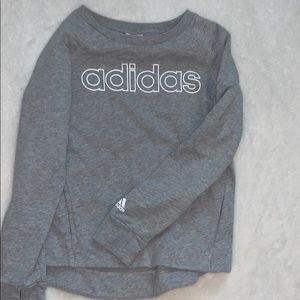 Adidas grey girls crew neck